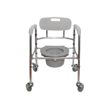 Adjustable & Foldable Commode Chair with Wheel